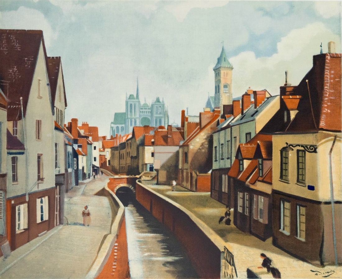 Andre Derain, Amiens, Andre Derain, Collection Pierre Levy, Limited Edition Lithograph: Lithograph on velin d'Arches paper. Inscription: Unsigned and unnumbered. Paper Size: 20 x 26 inches. Excellent condition. Notes: From the folio, Andre Derain entre 1935 et 1949, V, Collection Pierre
