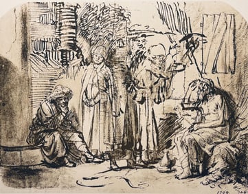Rembrandt van Rijn, Job and His Friends, Limited Edition Collotype