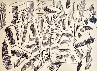 Fernand Leger, Etude pour "La Partie de Cartes", Dessins de Guerre 1915-16, Limited Edition
