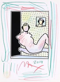 Peter Max, Neo Pop Series: Neo R2F83, Black and White Series, Hand Signed, Official Edition Mixed