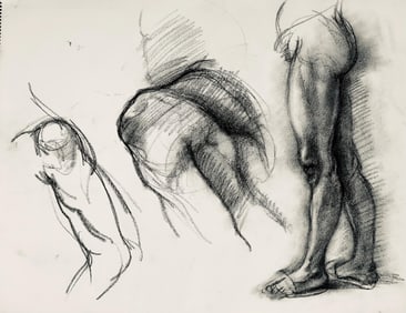Ian Hornak, Renaissance Male Nude Figure Study, 1963, Original Drawing
