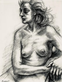 Ian Hornak, Renaissance Female Nude Figure Study, 1963, Original Drawing