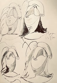Pablo Picasso, Composition, Carnet de dessins de Picasso, Cahiers d'Art, Limited Edition Lithograph