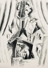 Robert Delaunay, La Tour aux Rideaux (Habasque 720-728), Allo! Paris!, Limited Edition Lithograph