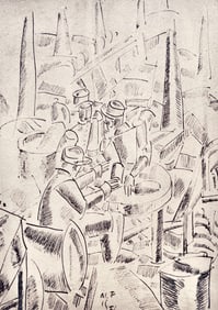 Fernand Leger, Soldats dans un abri, Dessins de Guerre 1915-16, Limited Edition Lithograph