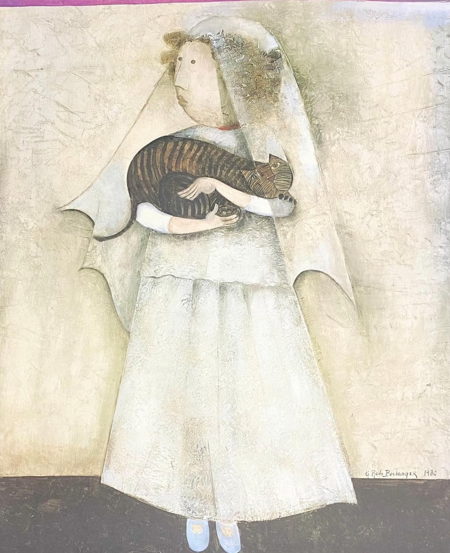 Graciela Rodo Boulanger, Le chat de la Mariee, Original Edition Offset Lithograph: Offset lithograph on archival paper. Paper size: 30.5 x 25 inches. Excellent condition. Inscription: Signed in the plate and unnumbered, as issued. Notes: From Published and printed by Touchstone Publ