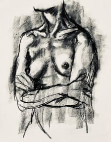 Ian Hornak, Renaissance Female Nude Figure Study, 1963, Original Drawing