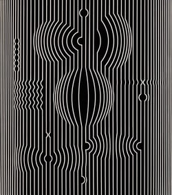Victor Vasarely, Composition, Ondulatoires, Limited Edition Heliogravure