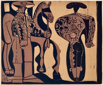 Pablo Picasso, Picador et torero (Orozco 214), Grabados al linoleo, Limited Edition Linocut