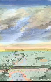 Saul Steinberg, Composition, Derriere le miroir, Limited Edition Lithograph