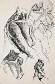 Ian Hornak, Renaissance Female Nude Figure Study, 1963, Original Drawing