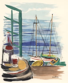 Moise Kisling, Vin du depart, Vins, Fleurs et Flammes, Limited Edition Lithograph