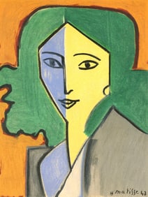 Henri Matisse, Madame L.D. Portrait vert, bleu, Portraits par Henri Matisse, Limited Edition
