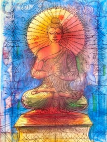 Jean Carzou, Composition, Ce Panorama du Bouddhisme, Limited Edition Lithograph