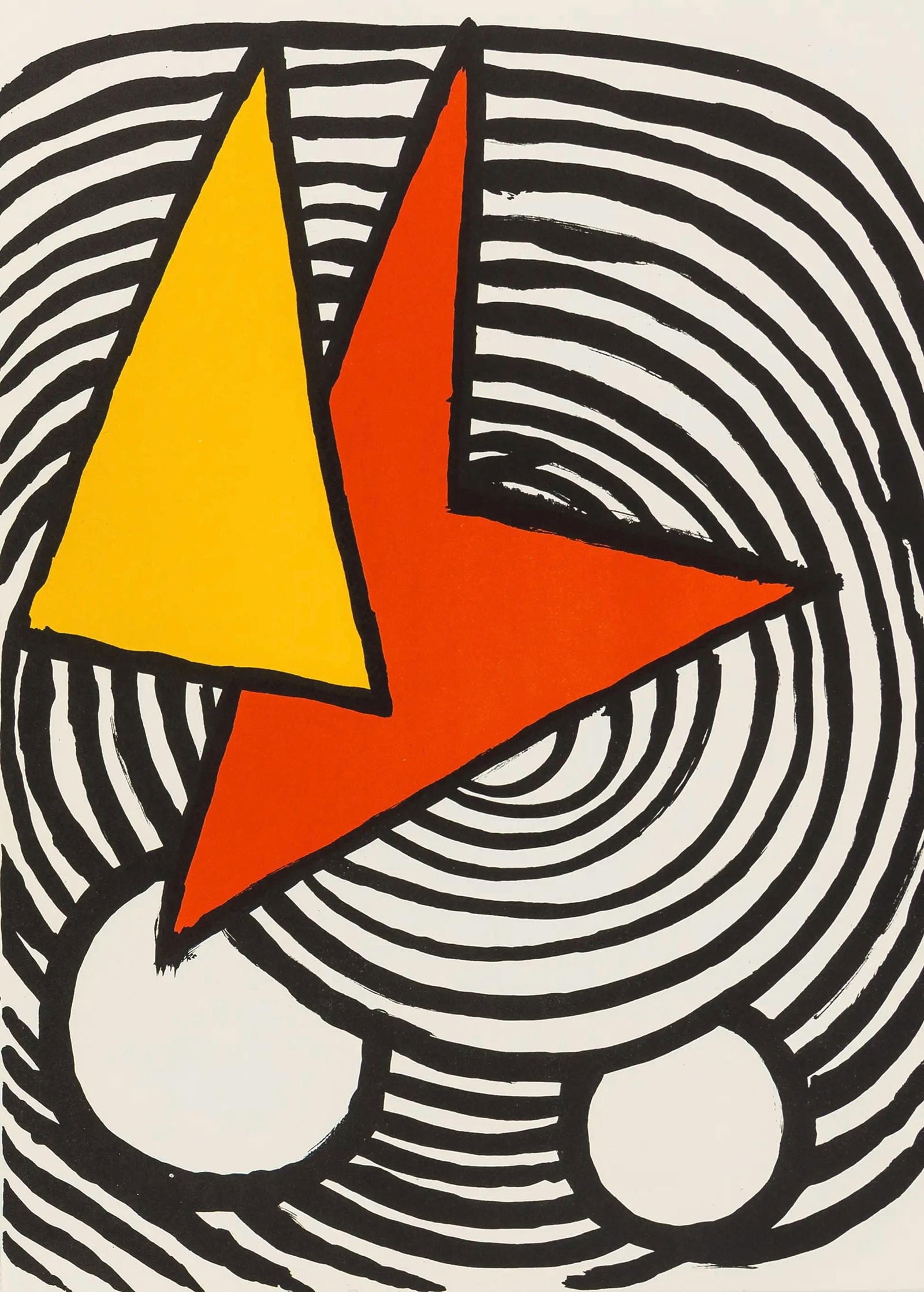Alexander Calder, Composition, Derriere le miroir, Limited Edition Lithograph: Lithograph on velin paper. Paper Size: 15 x 11 inches. Excellent condition. Inscription: Unsigned and unnumbered, as issued. Notes: From Derriere le miroir, N deg 201, 1973. Published by Aime Maeght,