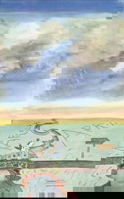 Saul Steinberg, Composition, Derriere le miroir, Limited Edition Lithograph