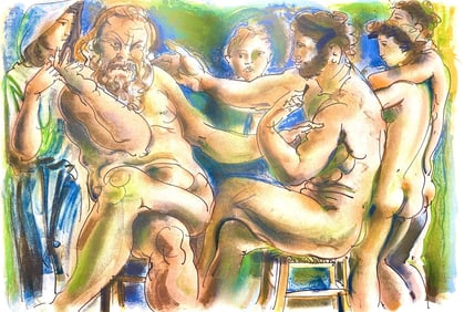 Hans Erni, Composition, Reflexions Simples Sur Le Corps, Limited Edition Lithograph