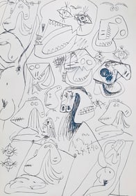 Pablo Picasso, Composition, Carnet de dessins de Picasso, Cahiers d'Art, Limited Edition Lithograph