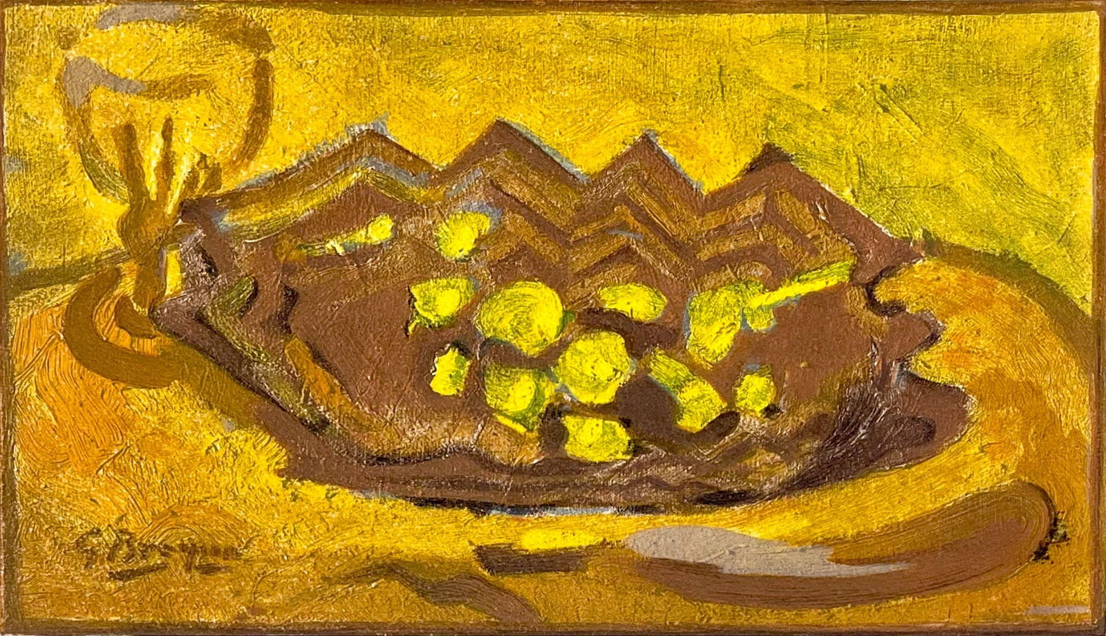 Georges Braque, La petite corbeille, Une Aventure Methodique: Lithograph on velin d'Arches paper. Inscription: Unsigned and unnumbered. Good condition. Notes: From the folio, Une Aventure methodique, 1950; published by Fernand Mourlot, Paris, and Andre Sauret, P