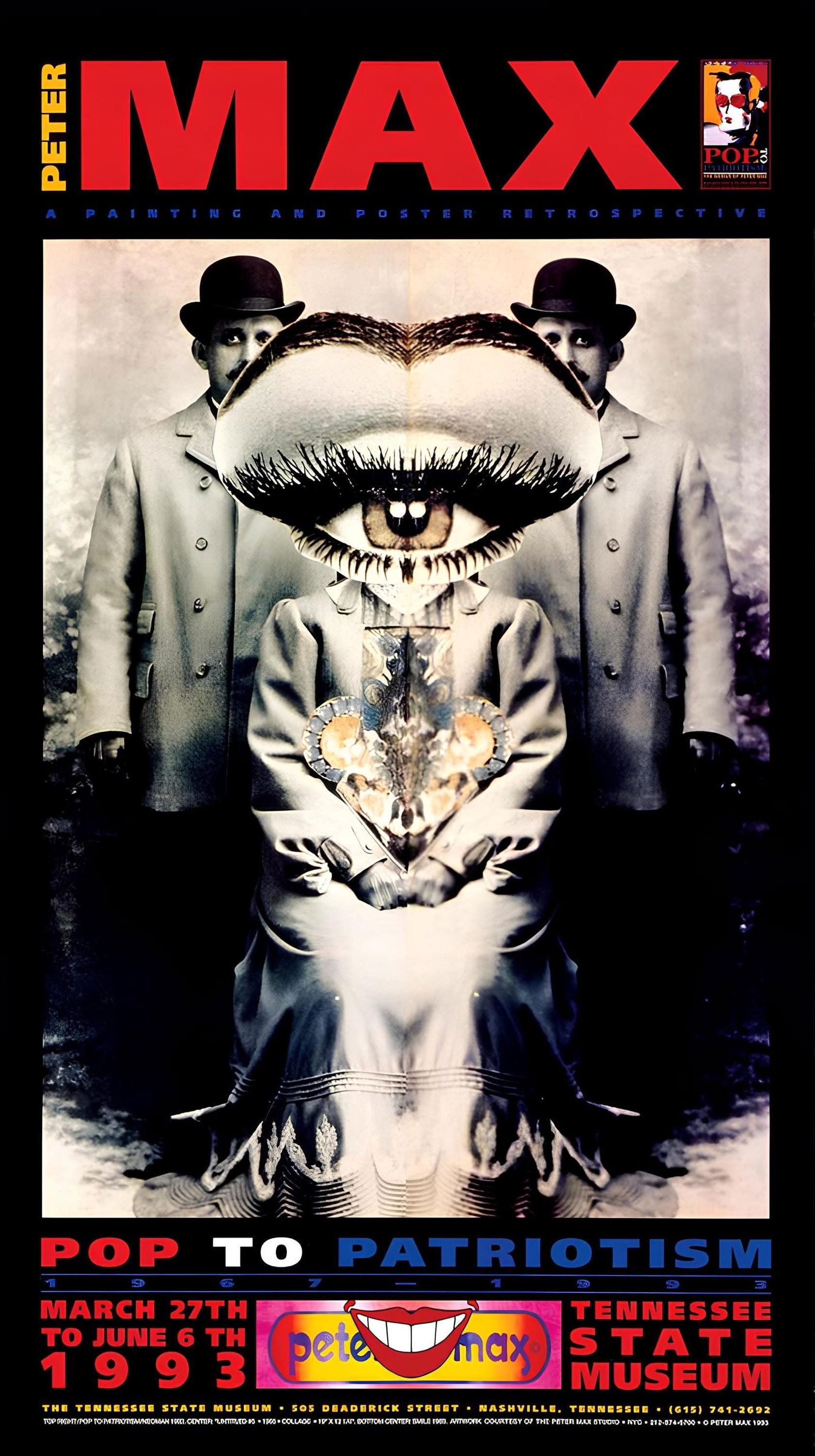 Peter Max, Tennessee State Museum, 1993, Hand Signed, Official Edition Offset Lithograph: Offset lithograph in colors on gloss archival paper. Paper size: 36 x 20 inches. Inscription: Hand signed by Peter Max in ink and unnumbered, as issued. Condition: Excellent. Notes: Published and prin