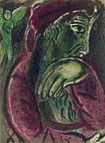 Marc Chagall, Job in despair (Mourlot 117-46; Cramer 25), Drawings from the Bible by Marc Chagall,