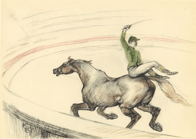 Henri de Toulouse-Lautrec, Jockey, The Circus by Toulouse-Lautrec, Limited Edition Lithograph