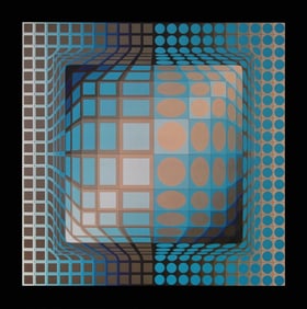 Victor Vasarely, Composition, Progressions II, Limited Edition Heliogravure