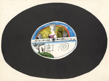 Saul Steinberg, Composition, Derriere le miroir, Limited Edition Lithograph