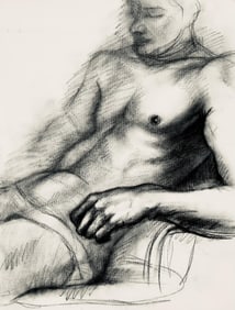 Ian Hornak, Renaissance Male Nude Figure Study, 1963, Original Drawing