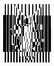 Victor Vasarely, Composition, Lineaires, Limited Edition Heliogravure