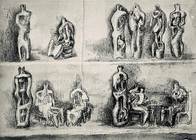 Henry Moore, Standing and Seated Figures, The Drawings of Henry Moore, Limited Edition Lithograph