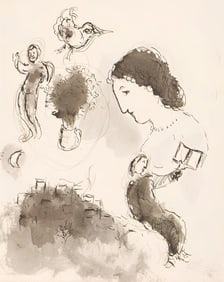 Marc Chagall, Composition, Lettres d'hivernage, Limited Edition Lithograph