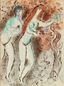 Marc Chagall, Adam, Eve and the forbidden fruit (Mourlot 117-46; Cramer 25), Drawings from the