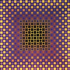 Victor Vasarely, Composition, Folklore Planetaire, Limited Edition Heliogravure
