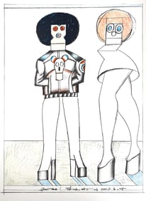 Saul Steinberg, Composition, Derriere le miroir, Limited Edition Lithograph