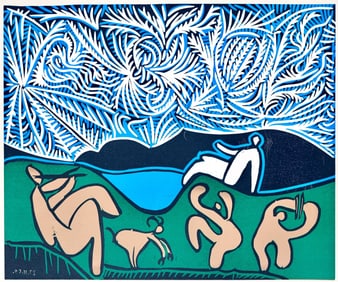 Pablo Picasso, Bacchanale (Orozco 214), Grabados al linoleo, Limited Edition Linocut