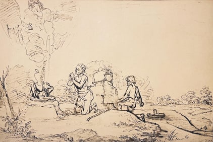 Rembrandt van Rijn, The Offerings of Cain and Abel, Rembrandt, Drawings from the Bible, Limited