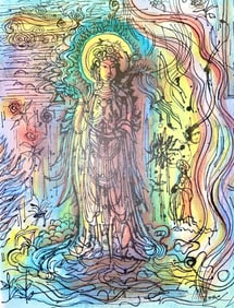 Jean Carzou, Composition, Ce Panorama du Bouddhisme, Limited Edition Lithograph