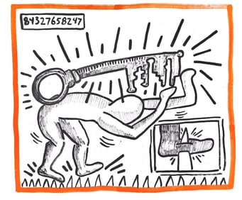 Keith Haring, Composition, Against All Odds, Limited Edition Lithograph