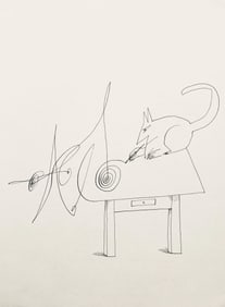 Saul Steinberg, Composition, Derriere le miroir, Limited Edition Lithograph