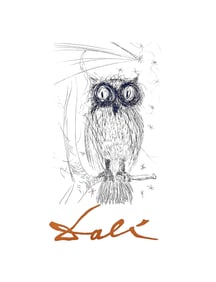 Salvador Dali, La Chouette Bleue, Original Edition Offset Lithograph