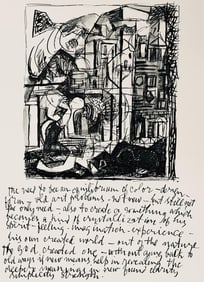 Abraham Rattner, Architectural drawing, Limited Edition Lithograph