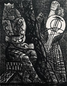 Marcel Gromaire, Remords De Macbeth, Scene XIII, Shakespeare, Macbeth, Eaux-fortes de Gromaire,