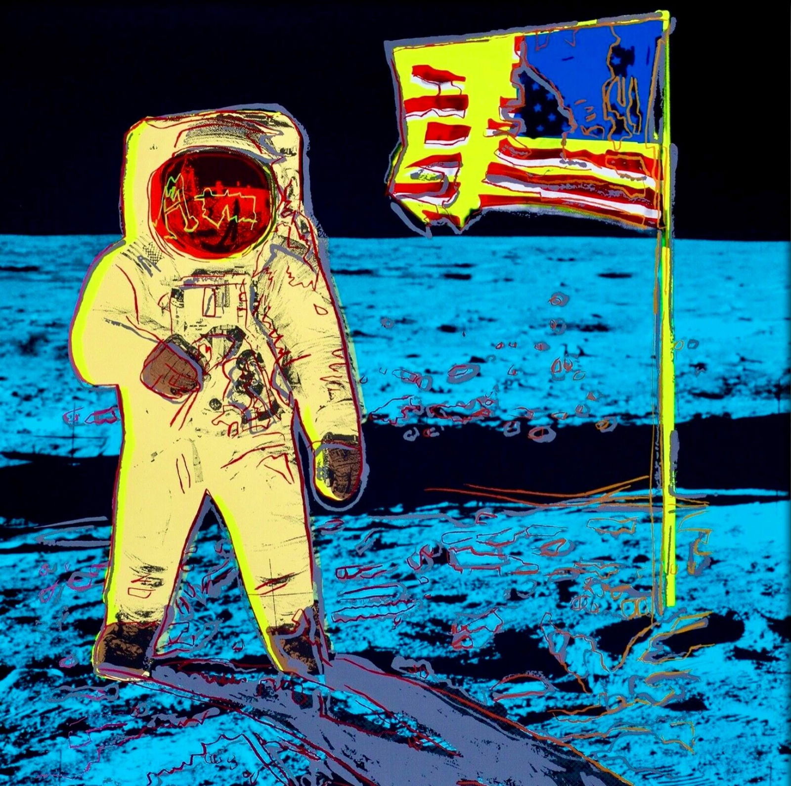 Andy Warhol, Moonwalk, Yellow, Official Limited Edition, Sunday B. Morning, Silkscreen (1 of 4)