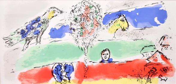 Marc Chagall, Le Fleuve vert (Mourlot 728), Chagall, Limited Edition Lithograph