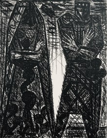 Marcel Gromaire, Le Complot, Scene VII, Shakespeare, Macbeth, Eaux-fortes de Gromaire, Limited