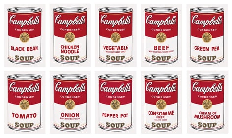 Andy Warhol, Campbell's Soup, Suite of Ten, Official Edition, Sunday B. Morning, Silkscreens