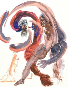 Salvador Dali, Purgatorio XVIII (Michler/Lopsinger 1039-1138; Field 189-200), La Divina Commedia,