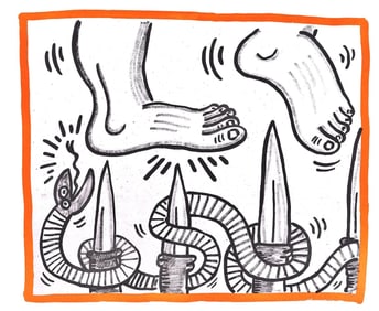 Keith Haring, Composition, Against All Odds, Limited Edition Lithograph