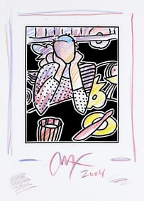 Peter Max, Neo Pop Series: Neo D400, Black and White Series, Hand Signed, Official Edition Mixed